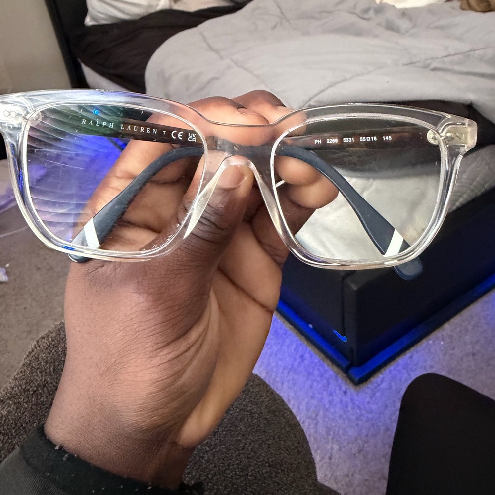 Polo Ralph Lauren PH2269 Clear Frame Glasses “Blue Temples” w/case